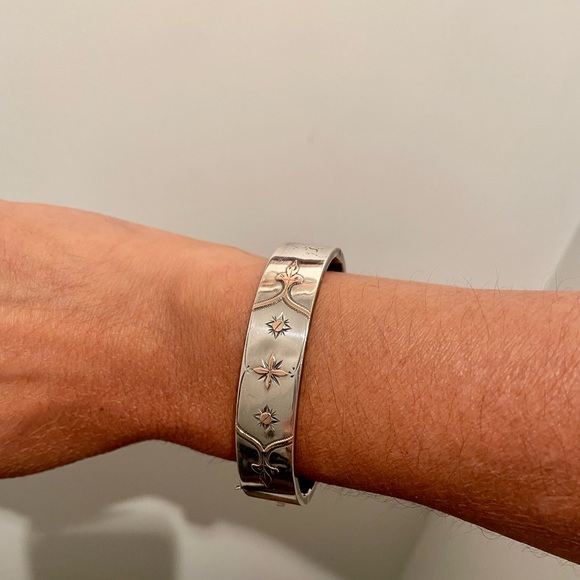 Antique French Silver & Rose Gold Bracelet. Pristine. - Picture 10 of 10